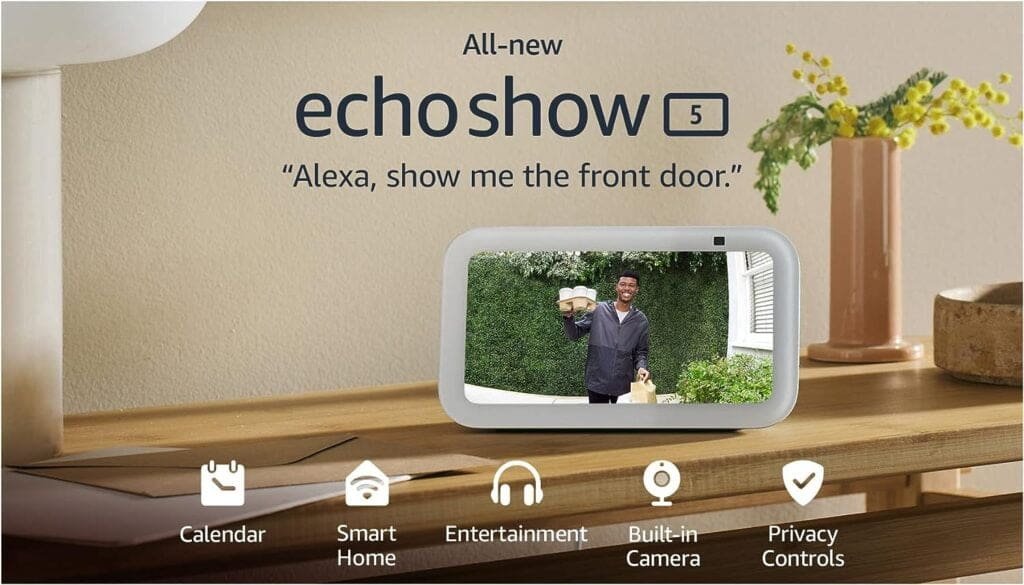 All-new Echo Show 5 (3rd generation) I Compact smart touchscreen with Alexa for smart home control and more I Cloud Blue