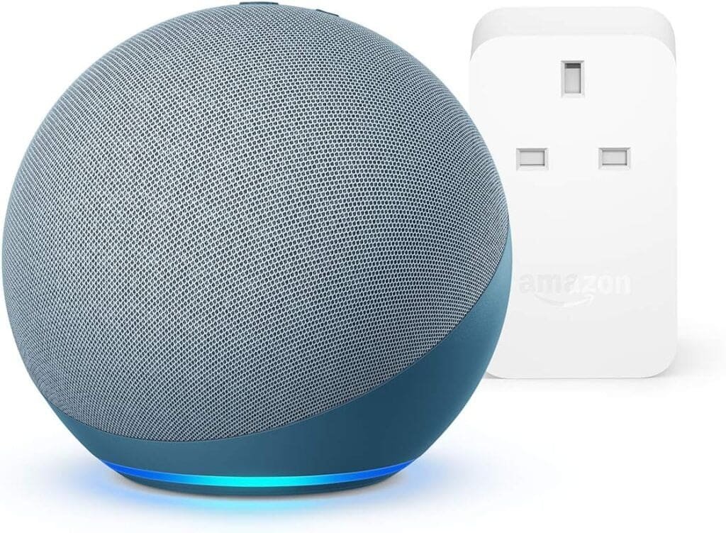 Echo (4th generation), With premium sound, Twilight Blue + Amazon Smart Plug, Works with Alexa - Smart Home Starter Kit