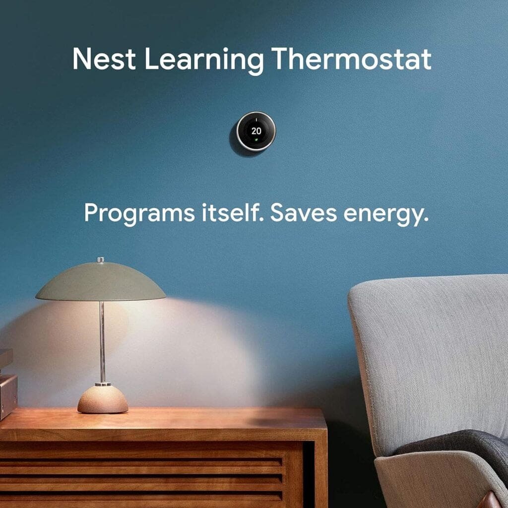 Google Nest Learning Thermostat 3rd Generation, Stainless Steel - Smart Thermostat - A Brighter Way To Save Energy