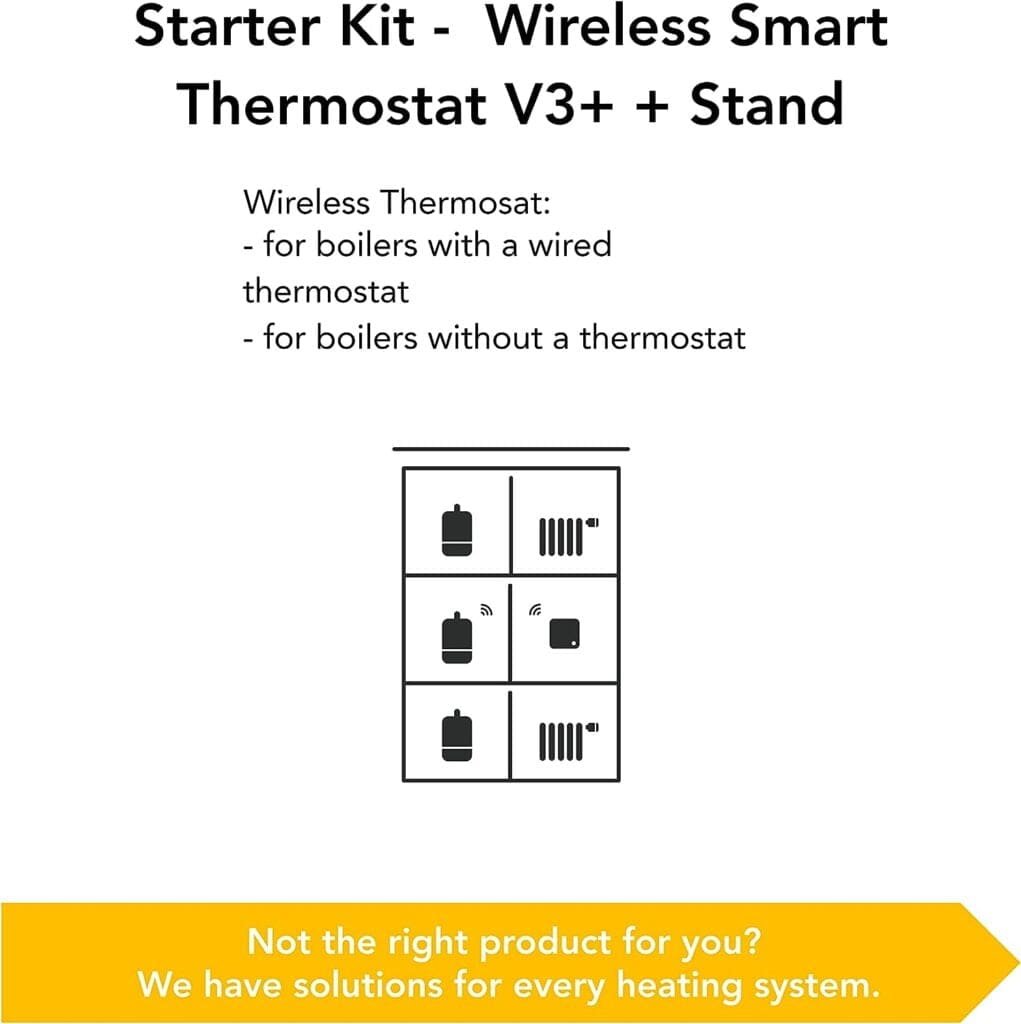 tado° Wireless Smart Thermostat Starter Kit V3+ Incl. Stand – Full Control Over Your Boiler And Hot Water From Anywhere, Save Energy, Easy DIY Installation - Works With Amazon Alexa, Siri, and Google