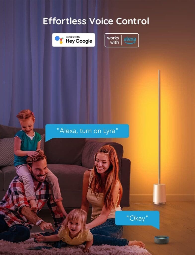 Govee LED Floor Lamp, Smart RGBICWW for Living Room, 64+ Scene Mode Modern Standing Lamp, Music and DIY Mode, WiFi Alexa Voice Control