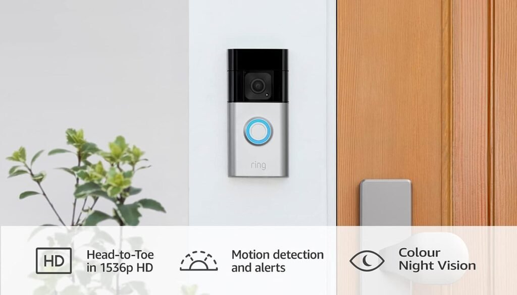 Introducing Ring Battery Video Doorbell Plus by Amazon | Wireless Video Doorbell Camera with 1536p HD Video, Head-To-Toe View, Colour Night Vision, Wi-Fi, DIY | 30-day free trial of Ring Protect