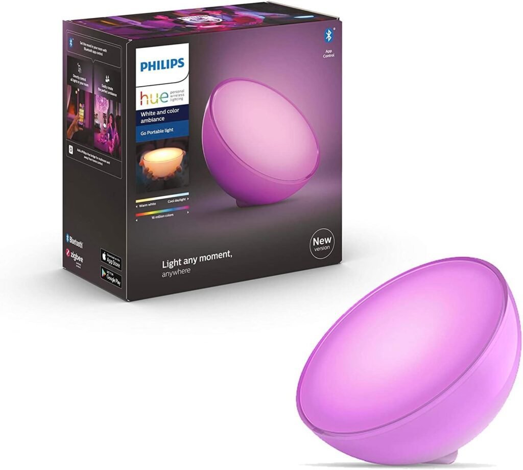 Philips Hue Go 2.0 White Colour Ambiance Smart Portable Light with Bluetooth, Works with Alexa and Google Assistant (Pack of 1)