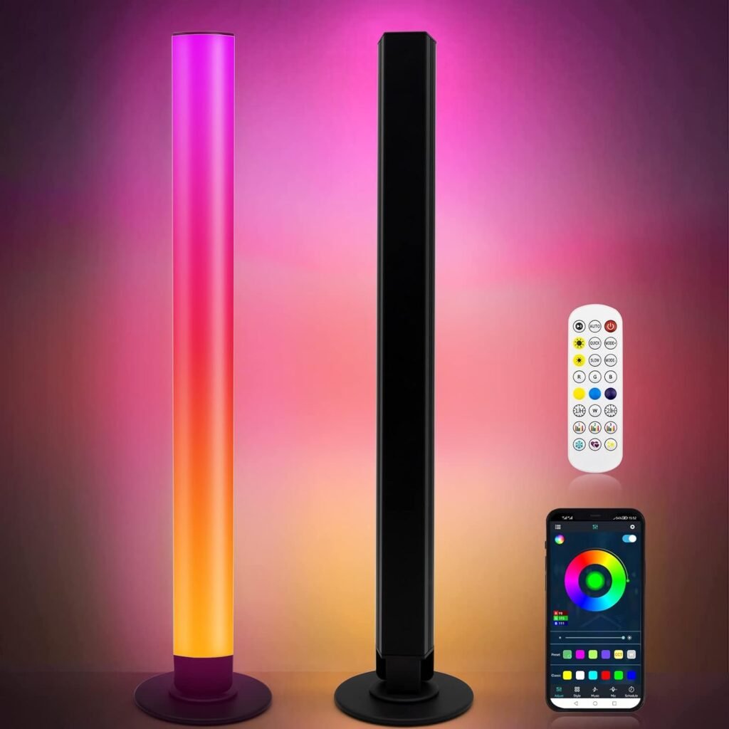 Smart LED Light Bars, Gaming Lights RGB Flow Light Bars 16 Million Colors Multiple Lighting Effects TV Backlights, Remote Control and App Control, Music Sync for PC, Room Decorative, Ambient Lighting