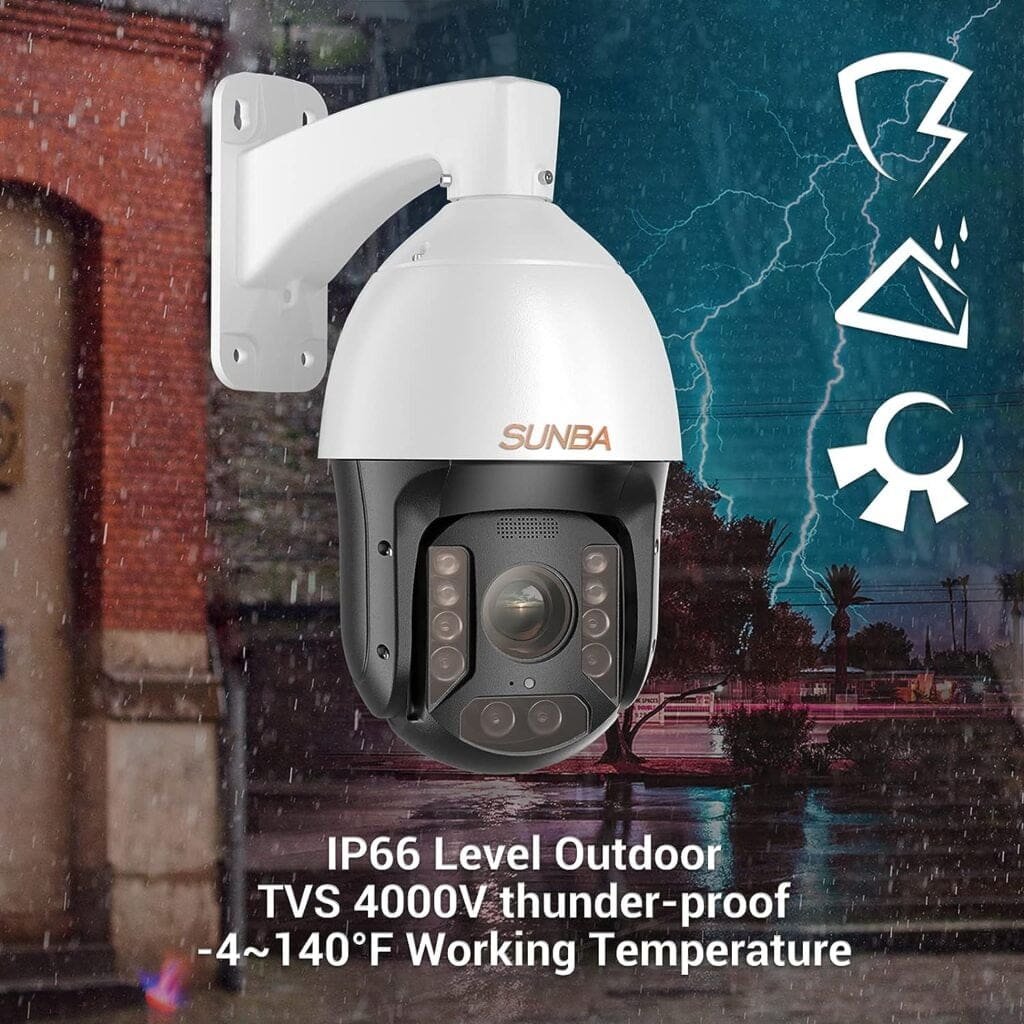 SUNBA PTZ Camera Auto Tracking PoE+ Outdoor, 36X Optical Zoom 5MP Smart Security Dome, RTMP for YouTube Live Streaming, Two-Way Audio, Night Vision up to 450m (P636 V2, Performance Series)