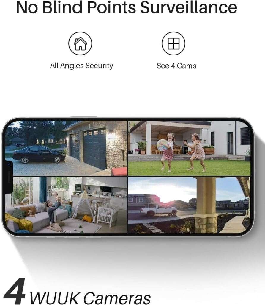 WUUK Add-on 2K Wireless Security Camera, Require Existing Homebase, 240 Days Battery Life, No Subscription, 2.4/5 GHz WiFi, Human and Motion Detection, Compatible with Alexa and Google Home